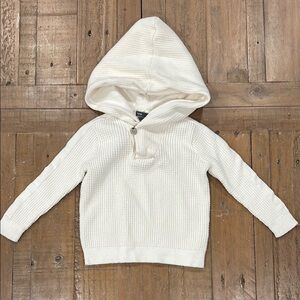 Vince cream waffle hooded sweatshirt